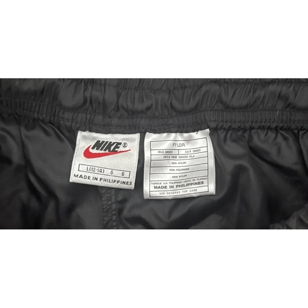 VTG Y2K Nike Jogger Track Pants Womens Large 12-14 Black Windbreaker‎ Athletic